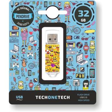 TechOneTech Emojis Memoria USB 2.0 32GB (Pendrive)