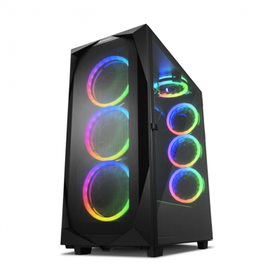 CAJA ATX SHARKOON REV300 2XUSB3.0 RGB SIN FUENTE NEGRO