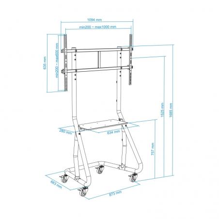 Tooq FS20200M-B Soporte Suelo Ruedas/Bases 60-105"