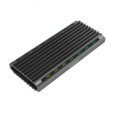 CAJA EXTERNA AISENS M.2 RGB GAMING SATA NVME A USB3.1 GEN2 GRIS