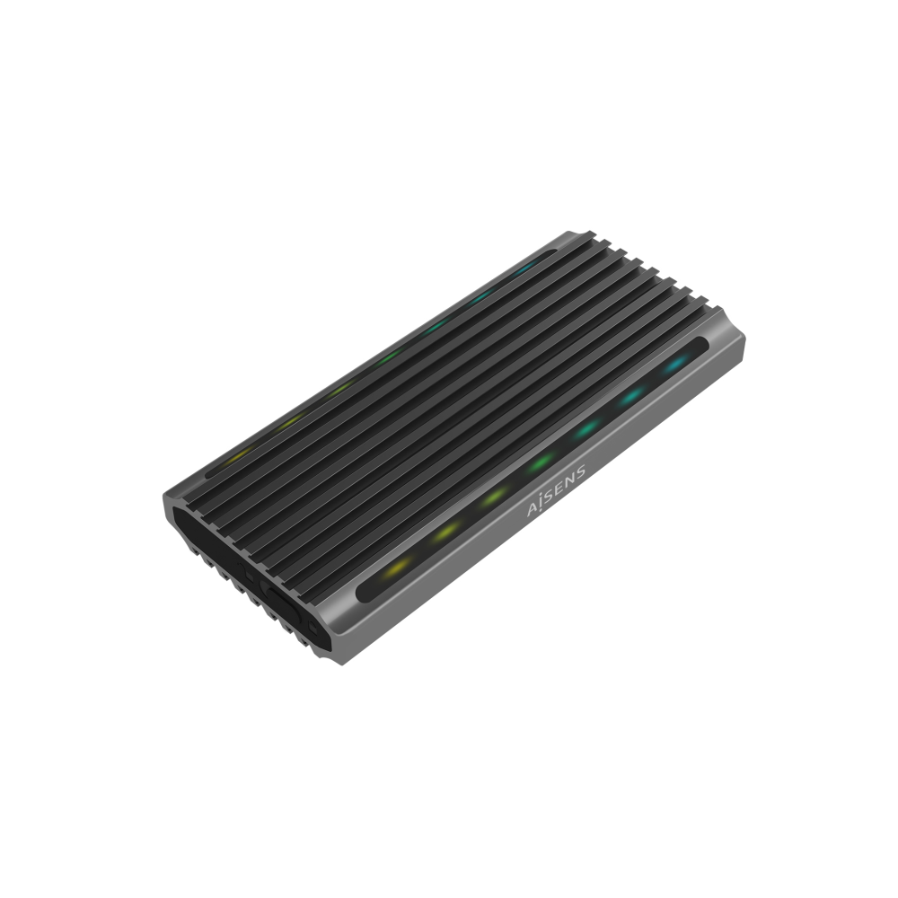 CAJA EXTERNA AISENS M.2 RGB GAMING SATA NVME A USB3.1 GEN2 GRIS