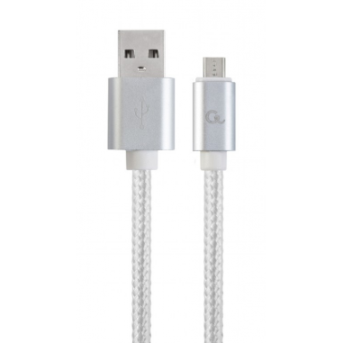 CABLE USB  GEMBIRD TRENZADO ALGODÓN CONECTORES METÁLICOS, 1,8 M