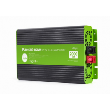 INVERSOR CORRIENTE DC-AC GEMBIRD  COCHE DE ONDA SINUSOIDAL PURA DE 12 V 2000 W