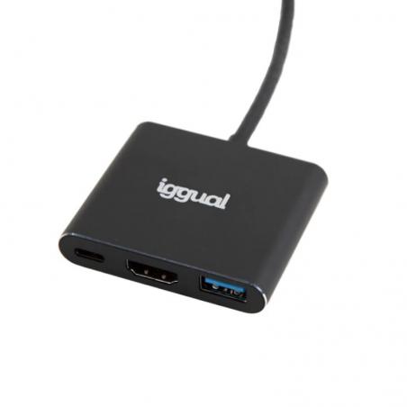 iggual Hub tipo C 3 en 1 HDMI USB3.0 PD100W