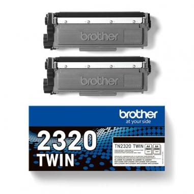 Brother TN2320 Negro Pack de 2 Cartuchos de Toner Originales - TN2320TWIN