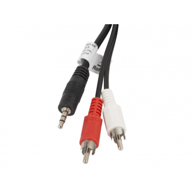 CABLE ESTEREO LANBERG JACK 3.5MM/2X RCA MACHO 5M