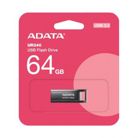 ADATA Lapiz USB UR340 64GB USB 3.2 Metal Black