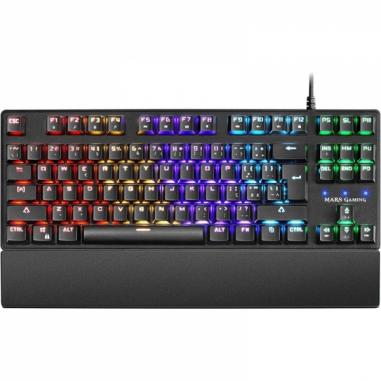 Mars Gaming MKXTKL Teclado Mecanico - Diseño TKL Compacto - Iluminacion RGB Multiefectos - Switches OUTEMU SQ - Reposamuñecas Er