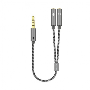 CABLE ADAPTADOR AISENS AUDIO JACK 3.5 4P/M-2XJACK 3.5 3P/H 25CM