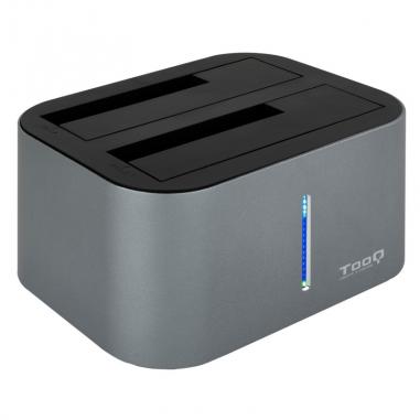 Tooq TQDS-805G Dock Station Doble Bahía HDD Gris