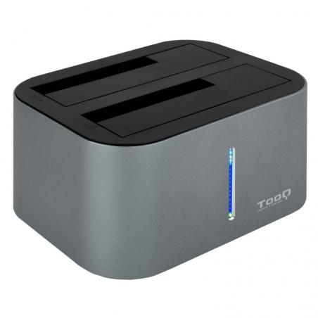 Tooq TQDS-805G Dock Station Doble Bahía HDD Gris