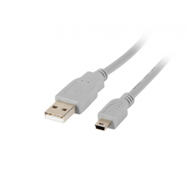 CABLE USB LANBERG 2.0 MACHO/MINI USB MACHO 1.8M GRIS