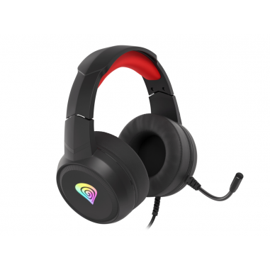 AURICULARES GAMING GENESIS NEON 200 2.0 RGB PC,PS4,XBOX ONE y SWITCH NEGRO-ROJO