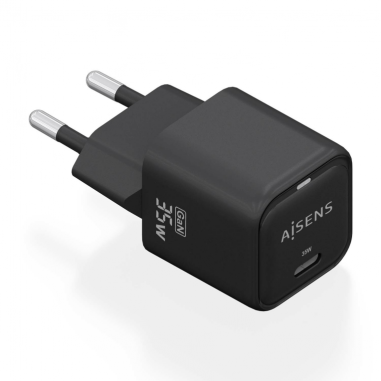 CARGADOR AISENS GAN 35W 1XUSB-C PD3.0 QC4.0 NEGRO