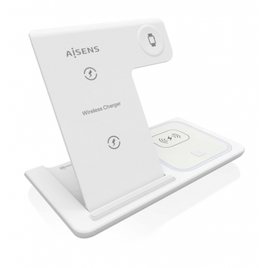 CARGADOR AISENS INALAMBRICO USB-C 3 EN 1 15W BLANCO