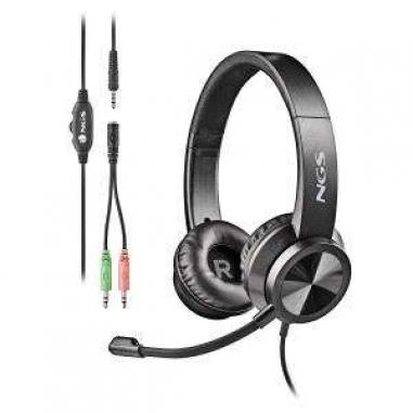 NGS MSX 11 Pro Auriculares con Microfono Flexible - Diadema Ajustable - Almohadillas Acolchadas - Control en Cable - Cable de 1.