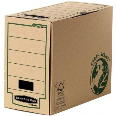 Fellowes Bankers Box Earth Caja de Archivo Definitivo A4 150mm - Montaje Manual - Carton Reciclado Certificacion FSC - Color Mar