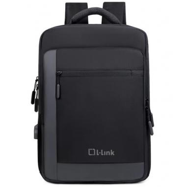 L-Link Mochila para Portatil 15.6" - Bolsillo Exterior - Puerto USB Exterior para Carga - Interior Compartimentado - Cobertura E