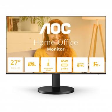 AOC B3 Monitor 27" LED IPS FullHD 1080p 100Hz - Respuesta 1ms - Angulo de Vision 178° - Altavoces Incorporados - USB-C, HDMI, Au