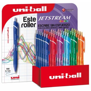 Uni-ball SXN-150C JetStream Sport Expositor de 36 Boligrafos Retractiles - Punta de Bola 0.7mm - Tinta Pigmentada Resistente al 