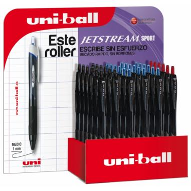 Uni-ball SXN-157 JetStream Sport Expositor de 36 Boligrafos Retractiles - Punta de Bola 0.7mm - Tinta Pigmentada Resistente al A