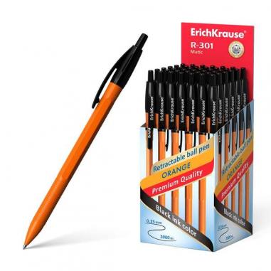 Erichkrause Boligrafo Automatico R-301 Naranja Matic 07 - Cuerpo Hexagonal Opaco - Grip - Punta de 07mm - Tinta de Secado Rapido