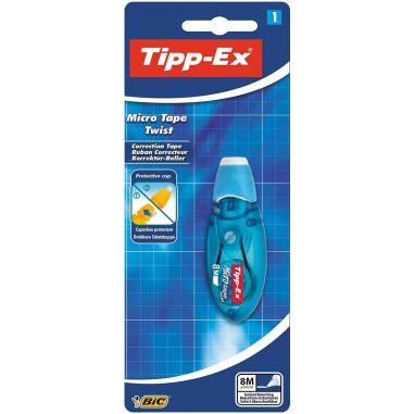 Tipp-Ex Micro Tape Twist Cinta Correctora 5mm x 8m - Cabezal Rotativo - Escritura Instantanea (Blister)