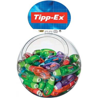 Tipp-Ex Micro Tape Twist Expositor 60 Cintas Correctoras 5.00mm x 8m - Cabezal Rotativo - Escritura Instantanea - 4 Colores