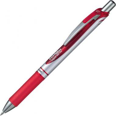 Pentel Energel Boligrafo de Bola Retractil Tinta Gel - Punta 0.7mm - Trazo 0.35mm - Recargable - Grip de Agarre - Clip de Metal 