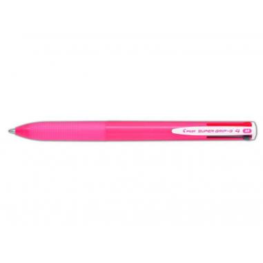 Pilot Boligrafo de Bola Retractil Super Grip G4 - 4 Colores - Punta 1.0mm - Trazo 0.27mm - Cuerpo Rosa