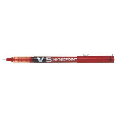 Pilot Boligrafo de Tinta Liquida V5 HI-Tecpoint Rollerball - Punta Fina de Aguja 0.5mm - Trazo 0.3mm - Color Rojo