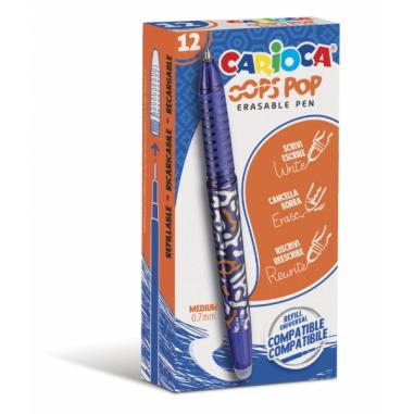 Carioca Oops Boligrafos Borrables - Termo Sensible - Empuñadura Texturizada - Punta de Ø 0.7mm - Doble Goma - Recambios Compatib