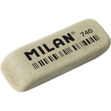 Milan 740G Goma de Borrar Abrasiva Biselada - Flexible - Miga de Pan - Caucho - Color Gris