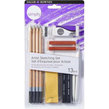 Daler Rowney Simply Pack de 13 Piezas para Dibujar y Esbozar - Idoneo para Artistas Principiantes