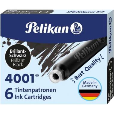 Pelikan 4001 TP/6 Pack de 6 Cartuchos - Tinta de Alta Calidad - Compatible con Plumas Estilograficas - Color Negro