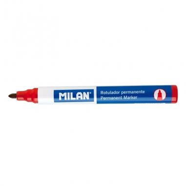 Milan Rotuladores Permanentes con Punta Redonda - Punta 4 mm - Tinta a Base de Alcohol - Color Rojo