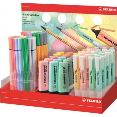 Stabilo Expositor Coleccion Pastel de 111 Rotuladores y Marcadores Fluorescentes - 15 Boss, 16 Swing Cool, 40 Point 88 y 40 Pen 