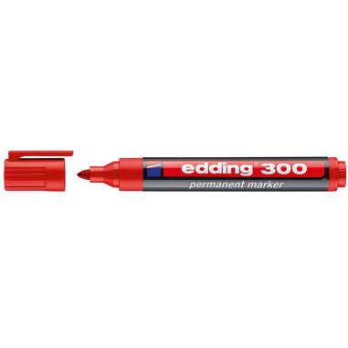 Edding 300 Rotulador Permanente - Punta Redonda - Trazo entre 1.5 y 3 mm. - Tinta Casi Inodora - Capuchon con Clip - Secado Rapi