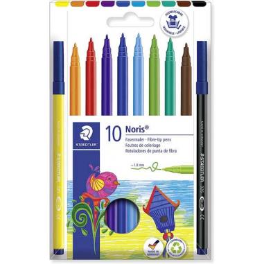 Staedtler 326 Pack de 10 Rotuladores Punta de Fibra - Trazo 1.0mm Aprox - Resistente a la Presion - Tinta a Base de Agua Antisec