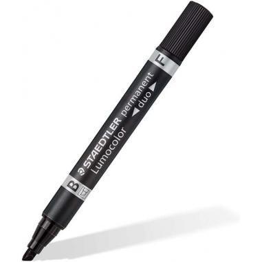 Staedtler Lumocolor 348 Rotulador Permanente de Doble Punta - Secado Rapido - Color Negro