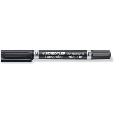 Staedtler Lumocolor 348 Rotulador Permanente de Doble Punta - Secado Rapido - Color Negro