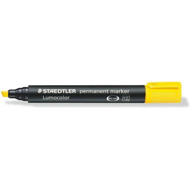 Staedtler Lumocolor 350 Rotulador Permanente - Punta Biselada 2-5mm aprox. - Tinta Base de Alcohol - Secado Rapido - Color Amari