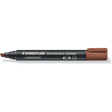 Staedtler Lumocolor 350 Rotulador Permanente - Punta Biselada 2-5mm aprox. - Tinta Base de Alcohol - Secado Rapido - Color Marro