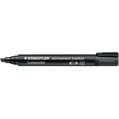 Staedtler Lumocolor 350 Rotulador Permanente - Punta Biselada 2-5mm aprox. - Tinta Base de Alcohol - Secado Rapido - Color Negro