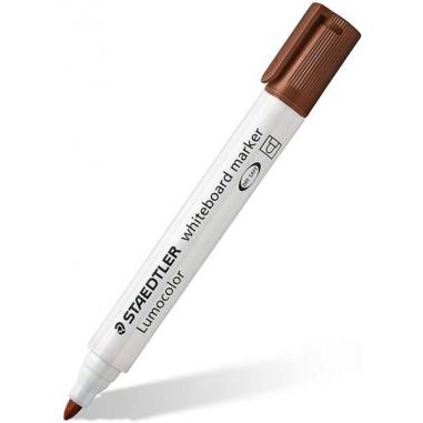 Staedtler Lumocolor 351 Rotulador para Pizarra Blanca - Punta Redonda - Trazo 2mm - Capuchon con Clip - Color Marron