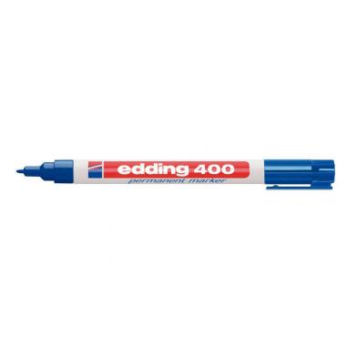 Edding 400 Rotulador Permanente - Punta Redonda - Trazo 1 mm. - Recargable - Secado Rapido - Color Azul