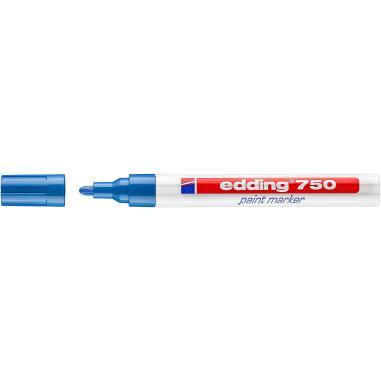 Edding 750 Rotulador Permanente - Punta Redonda - Trazo entre 2 y 4 mm. - Tinta Opaca - Secado Rapido - Color Azul