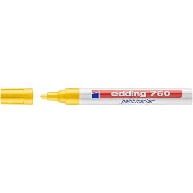 Edding 750 Rotulador Permanente - Punta Redonda - Trazo entre 2 y 4 mm. - Tinta Opaca - Secado Rapido - Color Amarillo