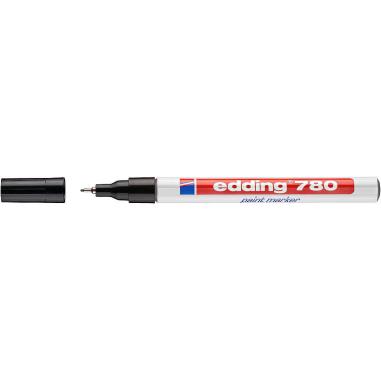 Edding 780 Rotulador Permanente de Tinta Opaca - Punta Redonda - Trazo 0.8mm - Puntas de Recambio Disponibles - Secado Rapido - 