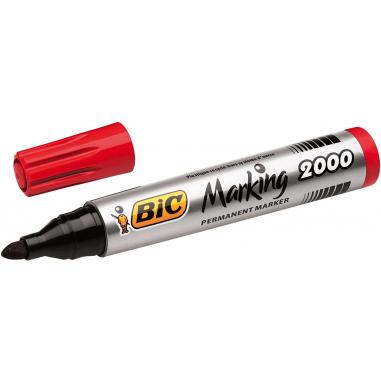 Bic Marking 2000 Ecolutions Rotulador Permanente - Tinta con Base de Alcohol - Ecologico - Secado Rapido - Color Rojo